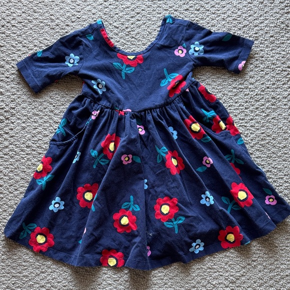 Hanna Andersson Other - Hanna Andersson Navy Floral Twirl Dress with Red, Yellow & Teal Accents